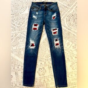 Judy Blue Plaid Skinny Jeans